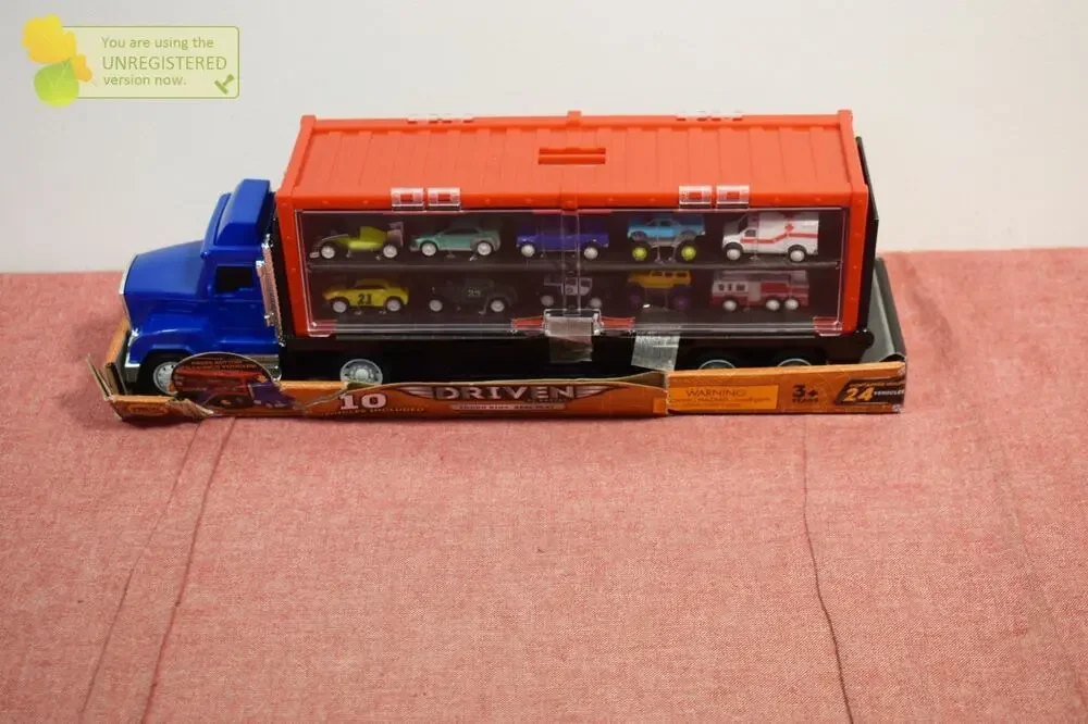DRIVEN by Battat Pocket Carrier Truck with 10 Pocket Size Cars